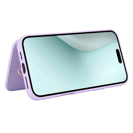 SY-001 For iPhone 16 Plus Case Card Slots Leather Coated TPU Flower Phone Cover