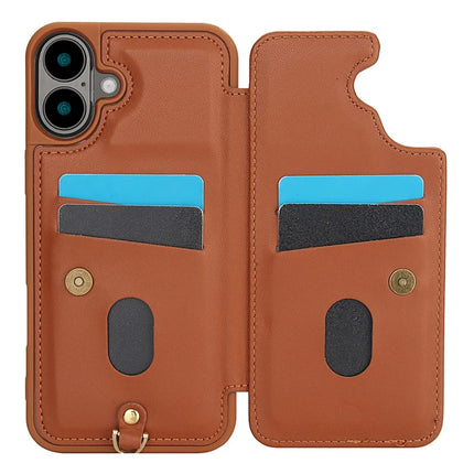 SY-001 For iPhone 16 Plus Case Card Slots Leather Coated TPU Flower Phone Cover