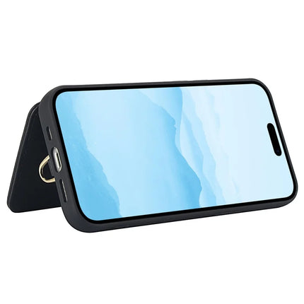 SY-001 For iPhone 16 Pro Max Case Card Slots Leather Coated TPU Flower Phone Cover