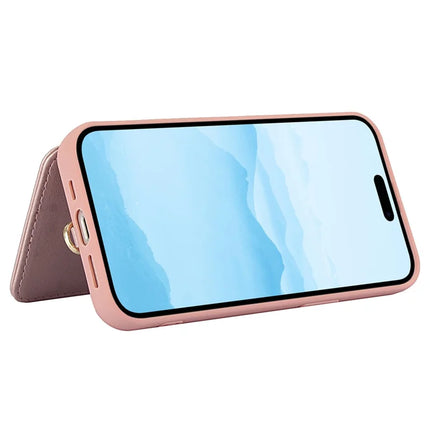 SY-001 For iPhone 16 Pro Max Case Card Slots Leather Coated TPU Flower Phone Cover
