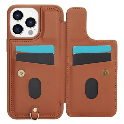 SY-001 For iPhone 16 Pro Max Case Card Slots Leather Coated TPU Flower Phone Cover