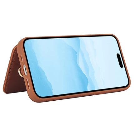 SY-001 For iPhone 16 Pro Max Case Card Slots Leather Coated TPU Flower Phone Cover