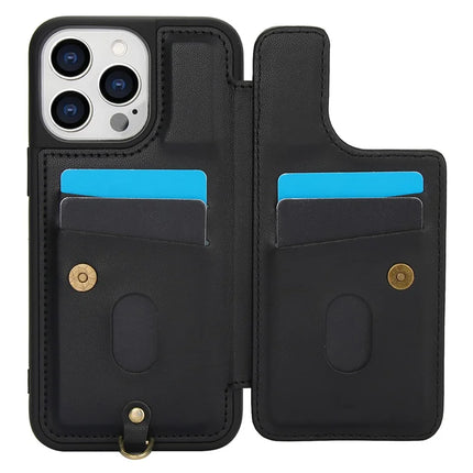 SY-001 For iPhone 16 Pro Case Card Slots Leather Coated TPU Flower Phone Cover