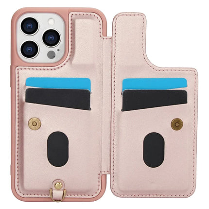 SY-001 For iPhone 16 Pro Case Card Slots Leather Coated TPU Flower Phone Cover