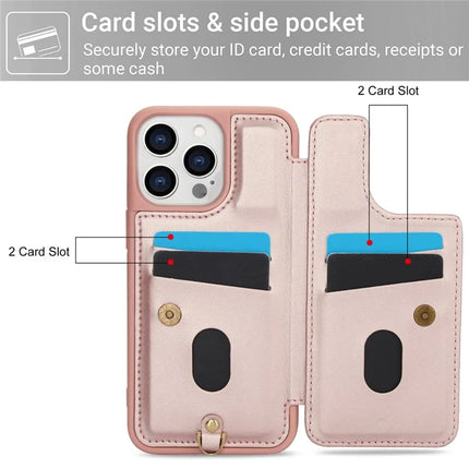 SY-001 For iPhone 16 Pro Case Card Slots Leather Coated TPU Flower Phone Cover