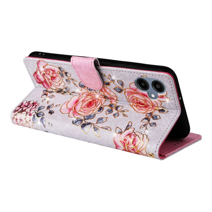 For Samsung Galaxy A06 Case RFID Blocking Flower Leather Phone Cover