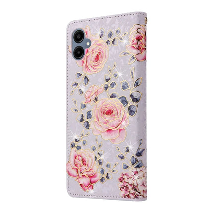 For Samsung Galaxy A06 Case RFID Blocking Flower Leather Phone Cover