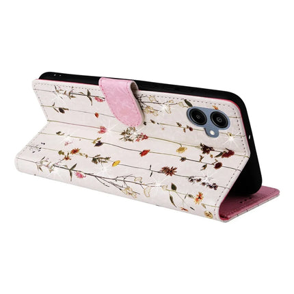 For Samsung Galaxy A06 Case RFID Blocking Flower Leather Phone Cover