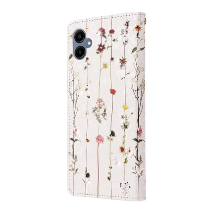 For Samsung Galaxy A06 Case RFID Blocking Flower Leather Phone Cover