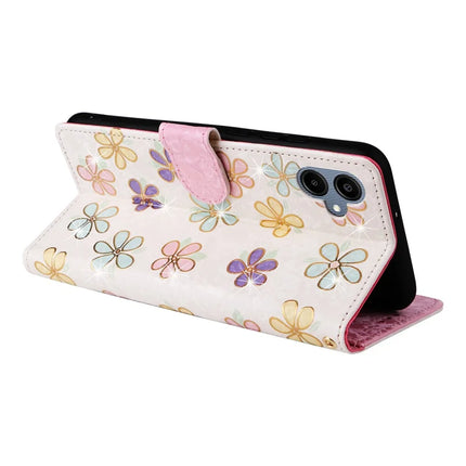 For Samsung Galaxy A06 Case RFID Blocking Flower Leather Phone Cover