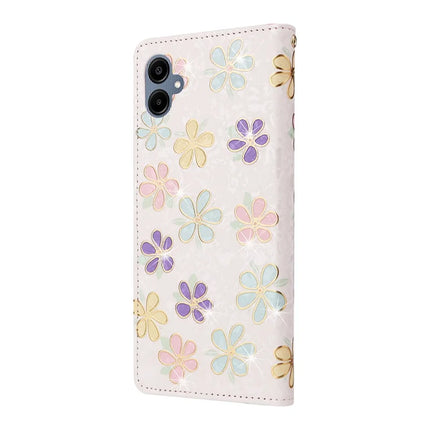 For Samsung Galaxy A06 Case RFID Blocking Flower Leather Phone Cover