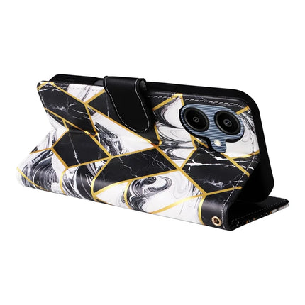 For Samsung Galaxy A06 Case Lacquered Marble Pattern Leather Phone Cover