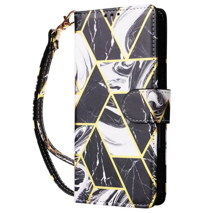 For Samsung Galaxy A06 Case Lacquered Marble Pattern Leather Phone Cover