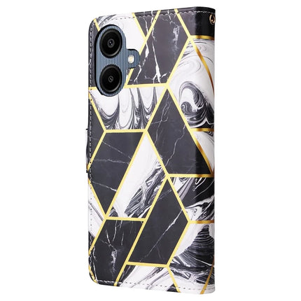 For Samsung Galaxy A06 Case Lacquered Marble Pattern Leather Phone Cover