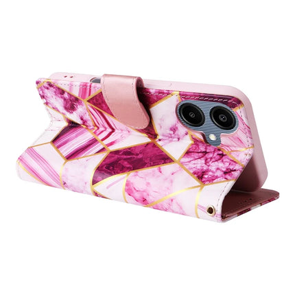 For Samsung Galaxy A06 Case Lacquered Marble Pattern Leather Phone Cover