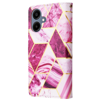 For Samsung Galaxy A06 Case Lacquered Marble Pattern Leather Phone Cover