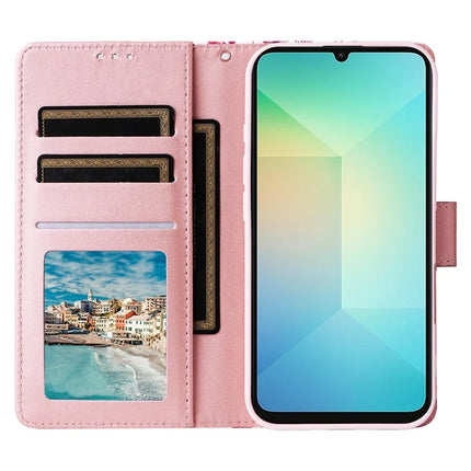 For Samsung Galaxy A06 Case Lacquered Marble Pattern Leather Phone Cover