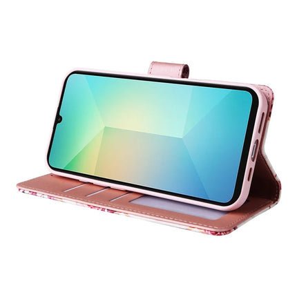 For Samsung Galaxy A06 Case Lacquered Marble Pattern Leather Phone Cover