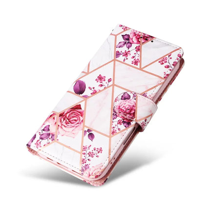 For Samsung Galaxy A06 Case Lacquered Marble Pattern Leather Phone Cover