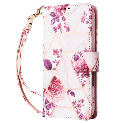 For Samsung Galaxy A06 Case Lacquered Marble Pattern Leather Phone Cover