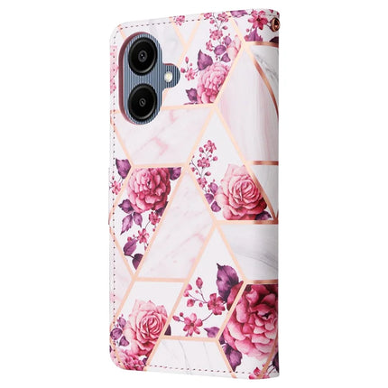 For Samsung Galaxy A06 Case Lacquered Marble Pattern Leather Phone Cover