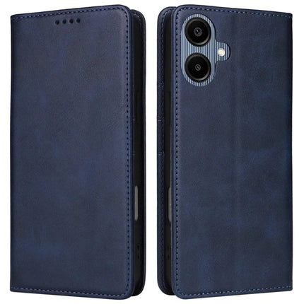 For Samsung Galaxy A06 Case RFID Blocking PU Leather Phone Wallet Cover - Blue