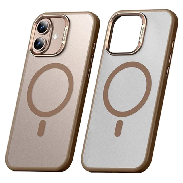 SULADA For iPhone 16 Plus Case Compatible with MagSafe Ultra-Thin PC+TPU Phone Cover - Gold