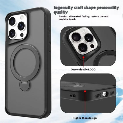 For iPhone 16 Pro Max Case Compatible with MagSafe PC+TPU Ring Kickstand Cell Phone Cover