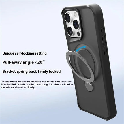 For iPhone 16 Pro Max Case Compatible with MagSafe PC+TPU Ring Kickstand Cell Phone Cover