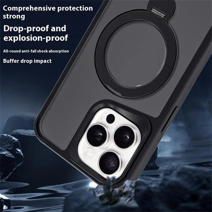 For iPhone 16 Pro Max Case Compatible with MagSafe PC+TPU Ring Kickstand Cell Phone Cover