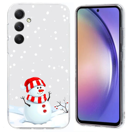 For Samsung Galaxy A35 5G Case Christmas Pattern Print Soft TPU Phone Protector - Snowman