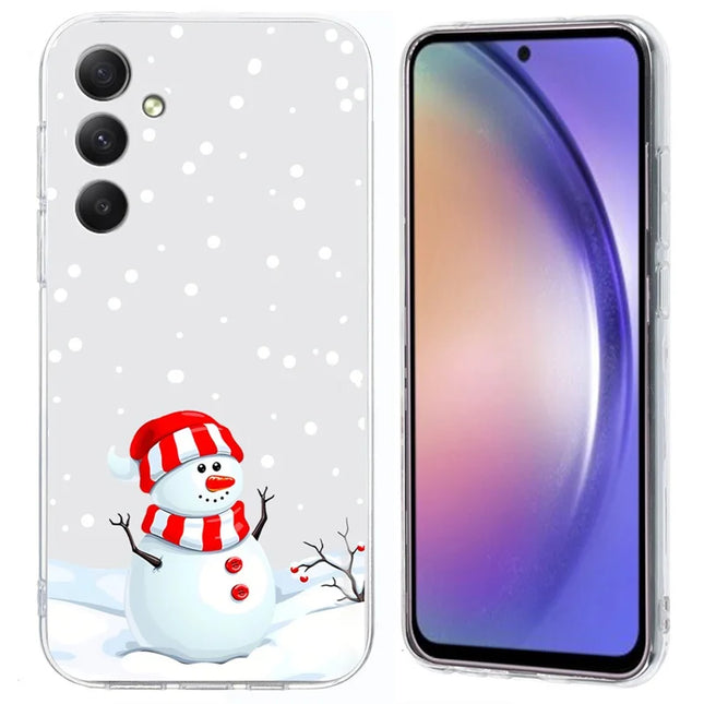 For Samsung Galaxy A55 5G Case Christmas Pattern Print Soft TPU Phone Protector - Snowman