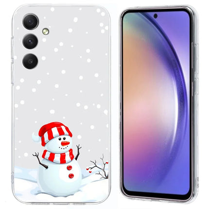 For Samsung Galaxy A15 5G / 4G Case Christmas Pattern Print Soft TPU Phone Protector - Snowman