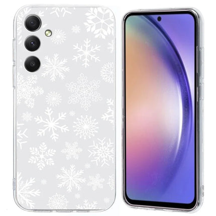 For Samsung Galaxy A15 5G / 4G Case Christmas Pattern Print Soft TPU Phone Protector - Snowflake