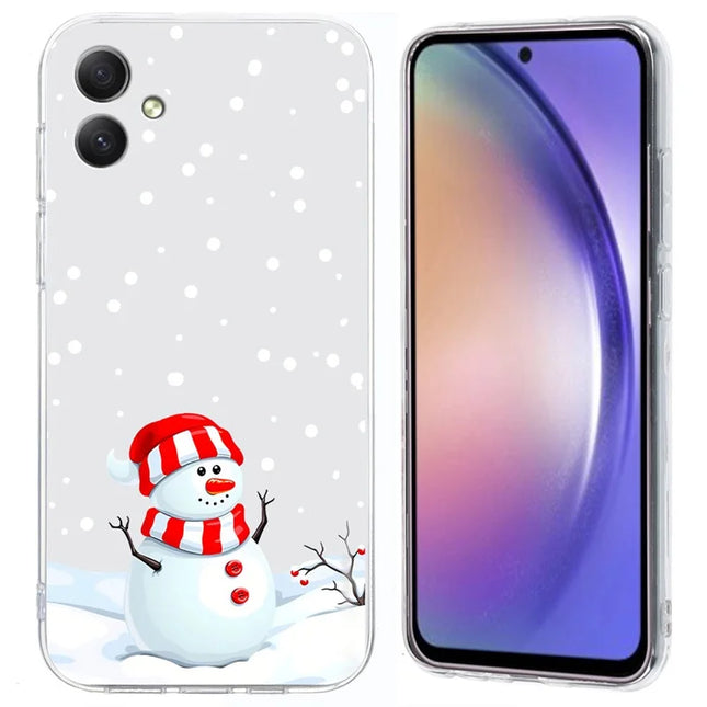 For Samsung Galaxy A06 Case Christmas Pattern Print Soft TPU Phone Protector - Snowman