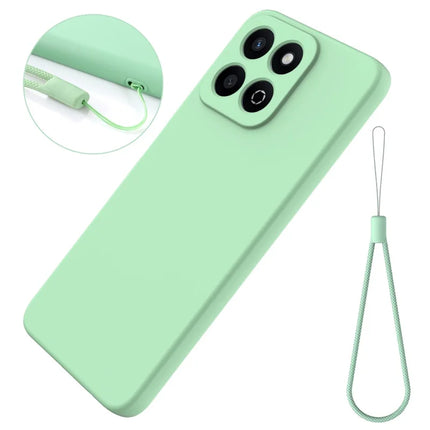 For Honor X7c 4G / 200 Smart 5G Case Liquid Silicone Anti-Scratch Phone Cover with Hand Strap