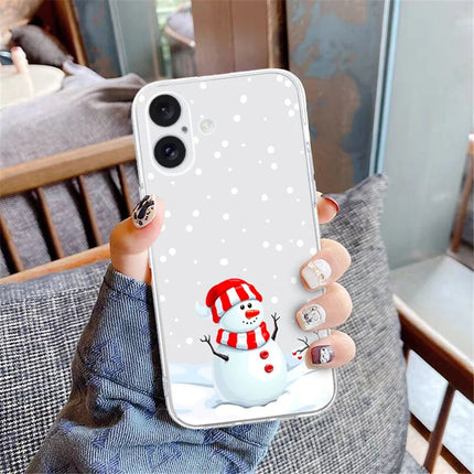 For iPhone 16 Plus Case Christmas Pattern Print Soft TPU Phone Protector