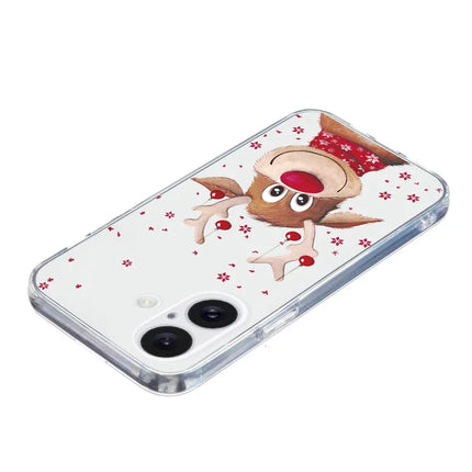 For iPhone 16 Plus Case Christmas Pattern Print Soft TPU Phone Protector