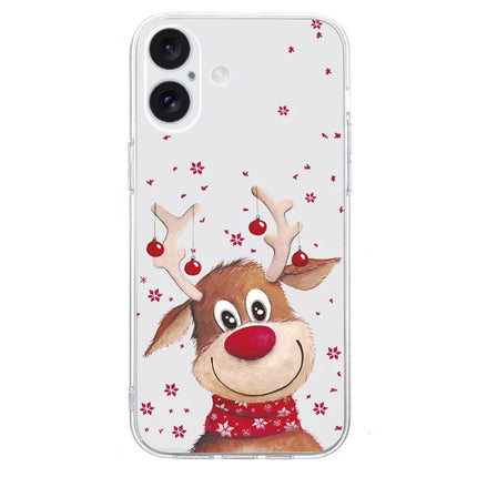 For iPhone 16 Plus Case Christmas Pattern Print Soft TPU Phone Protector