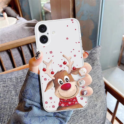 For iPhone 16 Plus Case Christmas Pattern Print Soft TPU Phone Protector