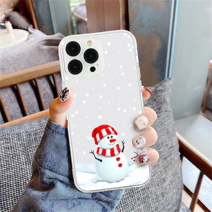 For iPhone 16 Pro Max Case Christmas Pattern Print Soft TPU Phone Protector