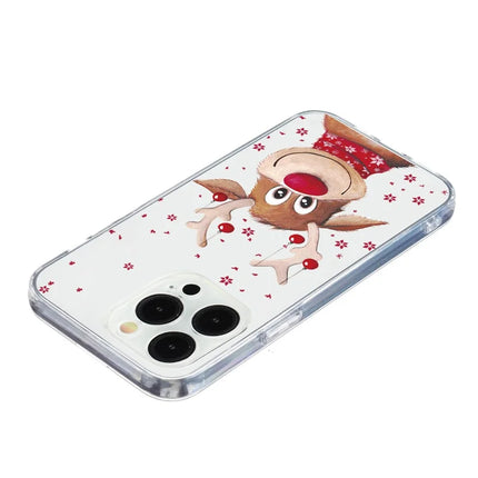 For iPhone 16 Pro Max Case Christmas Pattern Print Soft TPU Phone Protector