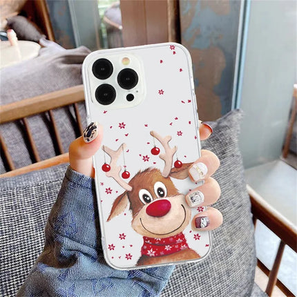 For iPhone 16 Pro Max Case Christmas Pattern Print Soft TPU Phone Protector