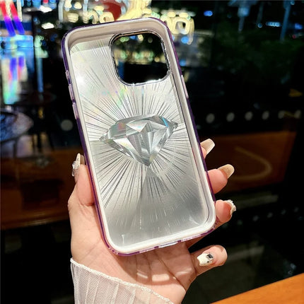 For iPhone 16 Pro Max Case IMD Diamond Pattern TPU+PC Shockproof Phone Cover