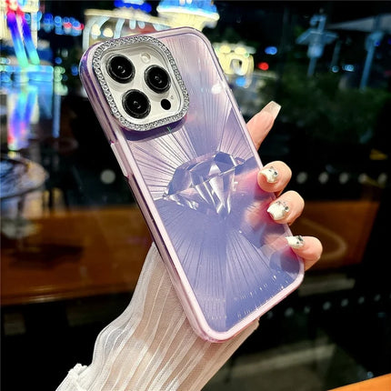 For iPhone 16 Pro Max Case IMD Diamond Pattern TPU+PC Shockproof Phone Cover