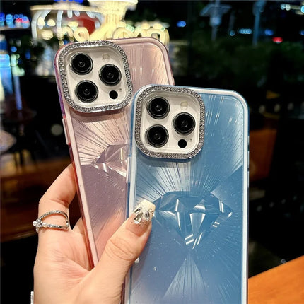For iPhone 16 Pro Max Case IMD Diamond Pattern TPU+PC Shockproof Phone Cover
