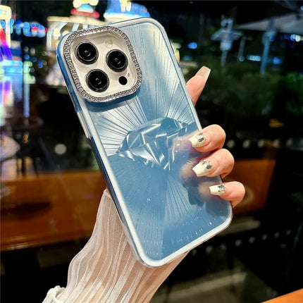 For iPhone 16 Pro Max Case IMD Diamond Pattern TPU+PC Shockproof Phone Cover