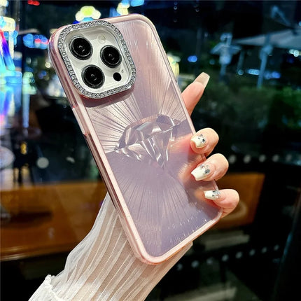 For iPhone 16 Pro Max Case IMD Diamond Pattern TPU+PC Shockproof Phone Cover