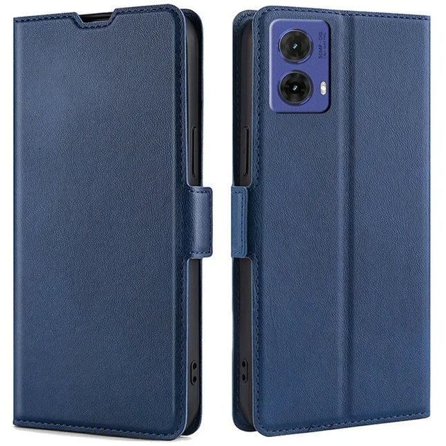 For Motorola Moto G85 5G / S50 Neo 5G Case Card Holder PU Leather Phone Cover - Blue