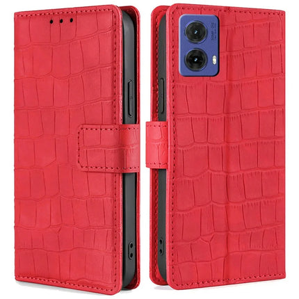 For Motorola Moto G85 5G / S50 Neo 5G Case Crocodile Texture PU Leather Phone Cover - Red